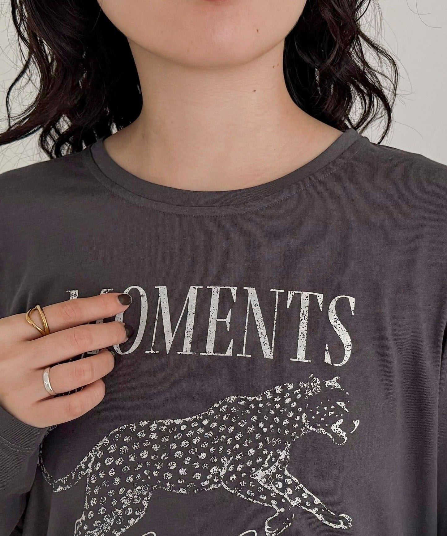 豹紋印花長袖T恤