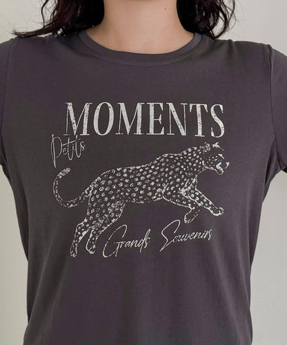 豹紋印花長袖T恤