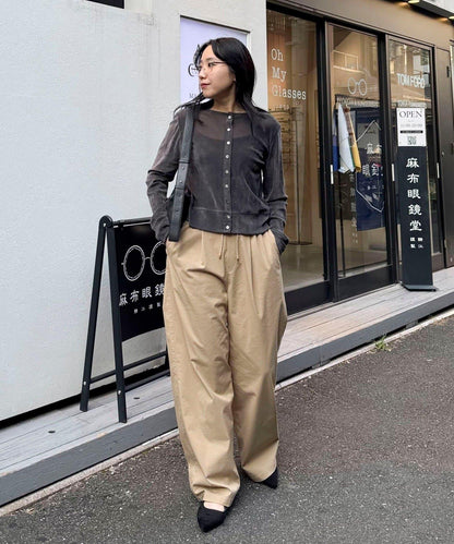 透視植絨短款開衫