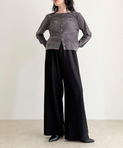 透視植絨短款開衫