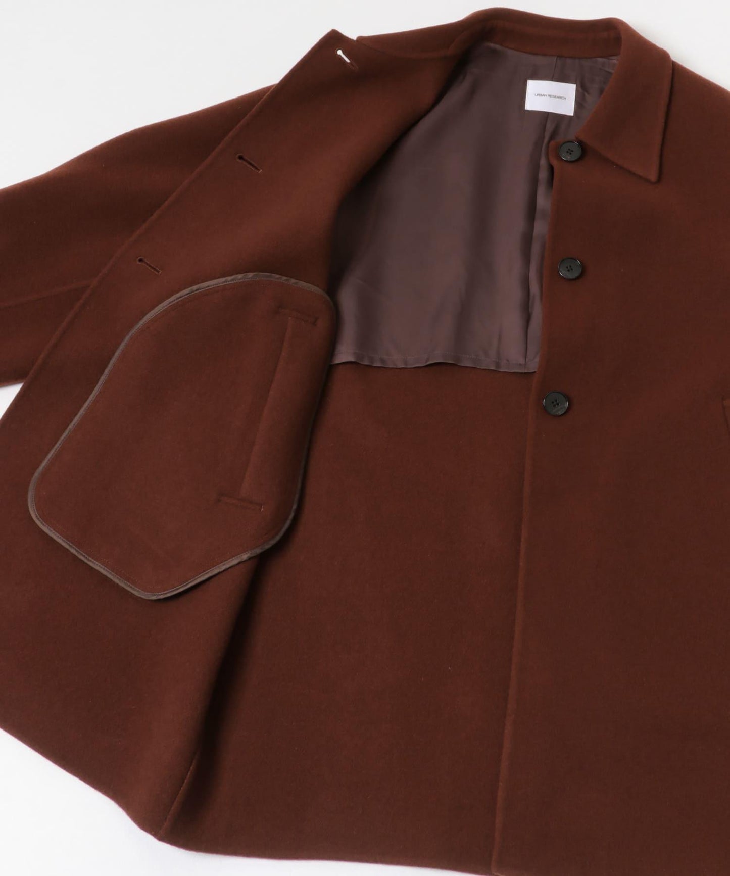 Super140羊毛單面翻領中長大衣