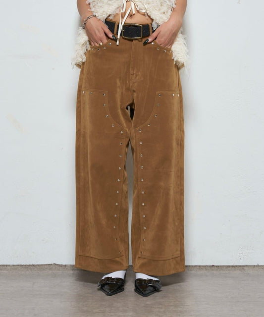 【AW】麂皮雙層膝蓋長褲