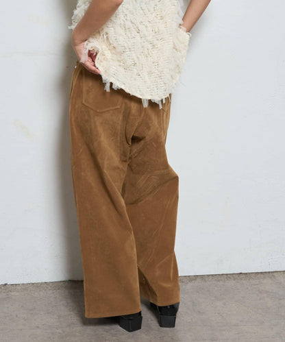 【AW】麂皮雙層膝蓋長褲