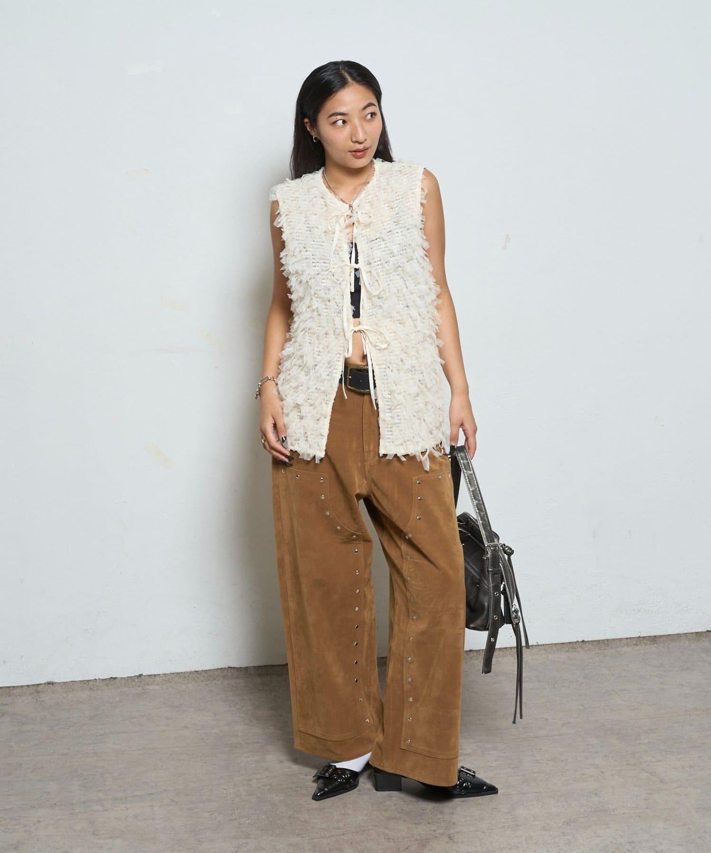 【AW】麂皮雙層膝蓋長褲