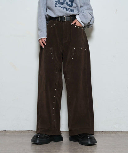 【AW】麂皮雙層膝蓋長褲