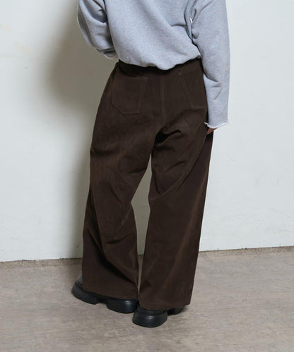 【AW】麂皮雙層膝蓋長褲