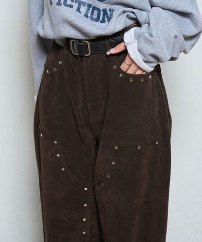 【AW】麂皮雙層膝蓋長褲