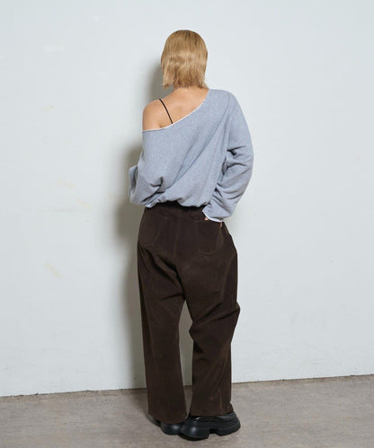 【AW】麂皮雙層膝蓋長褲