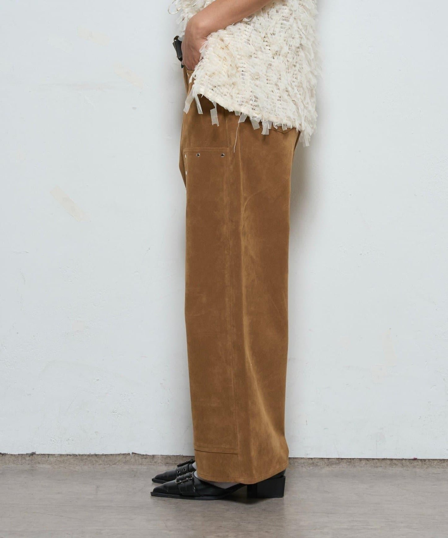 【AW】麂皮雙層膝蓋長褲