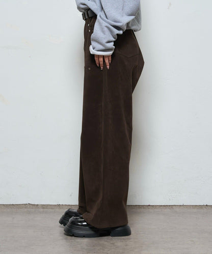 【AW】麂皮雙層膝蓋長褲