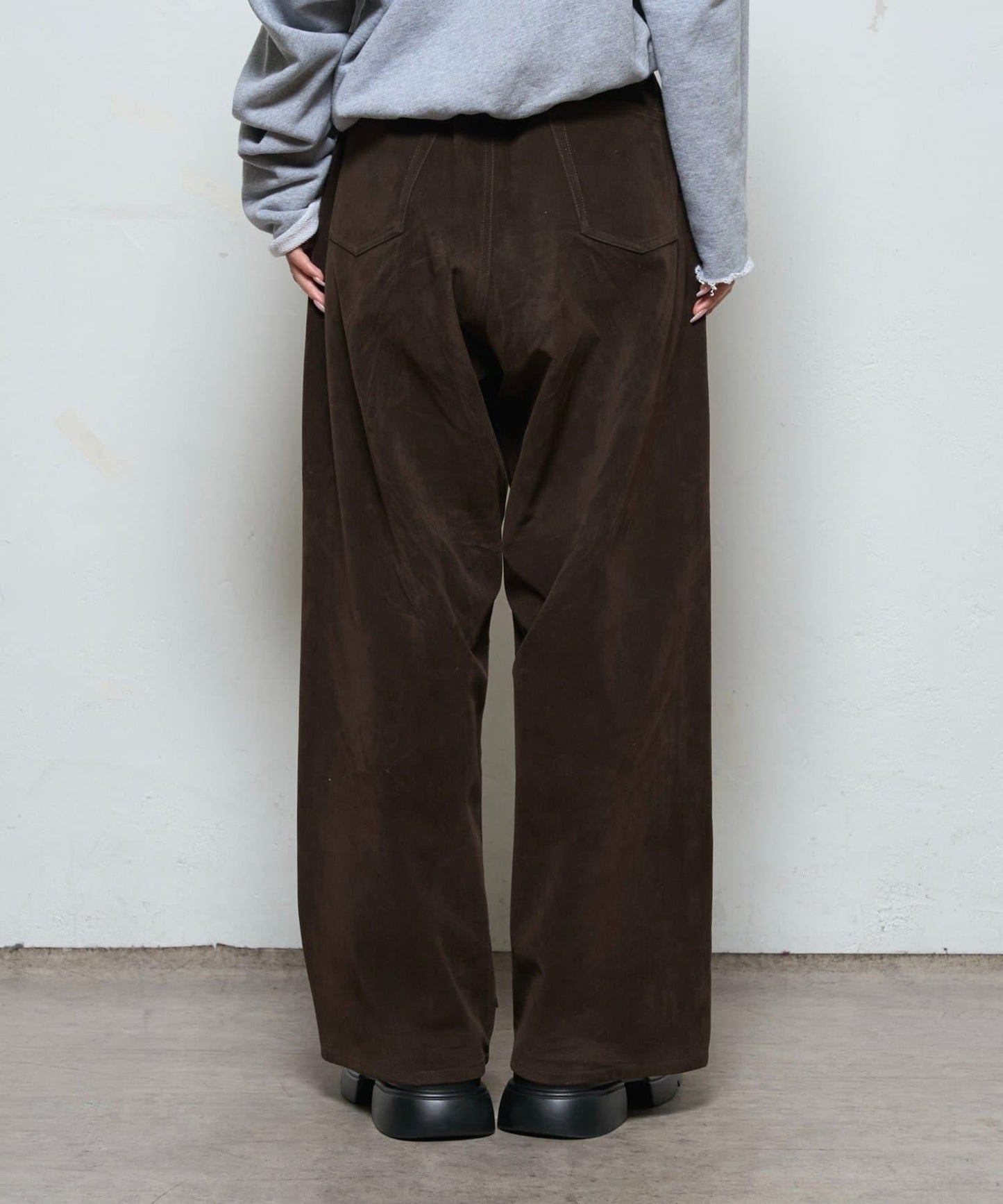 【AW】麂皮雙層膝蓋長褲