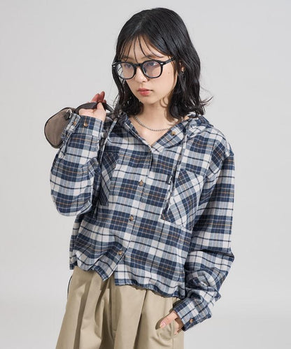 連帽 法蘭絨襯衫