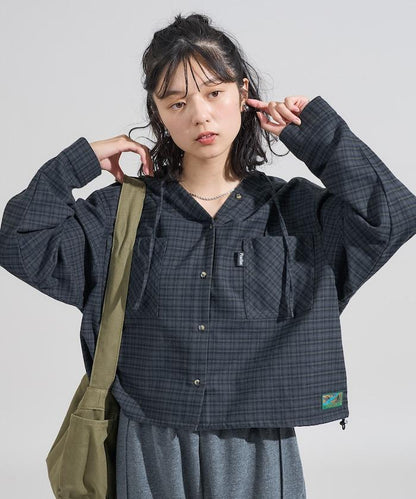 連帽 法蘭絨襯衫