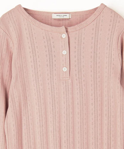 針織羅紋亨利領長袖T恤