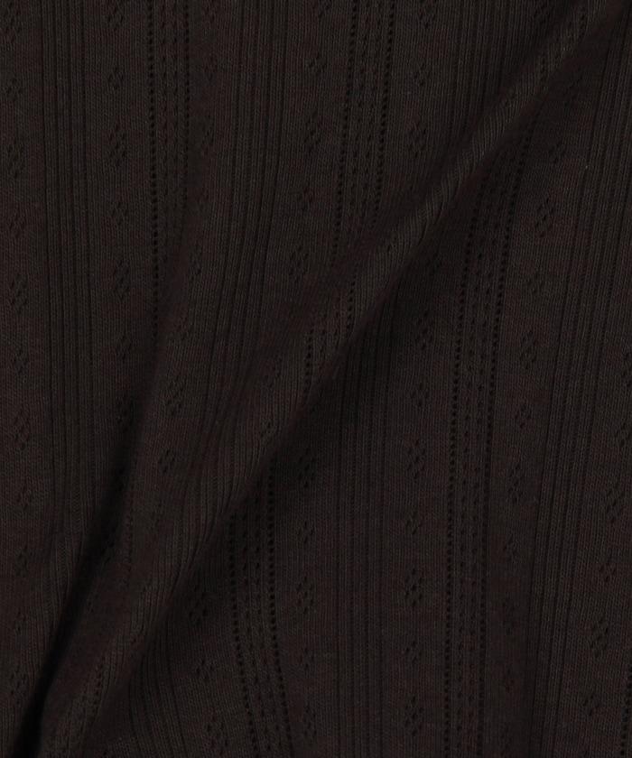 針織羅紋亨利領長袖T恤