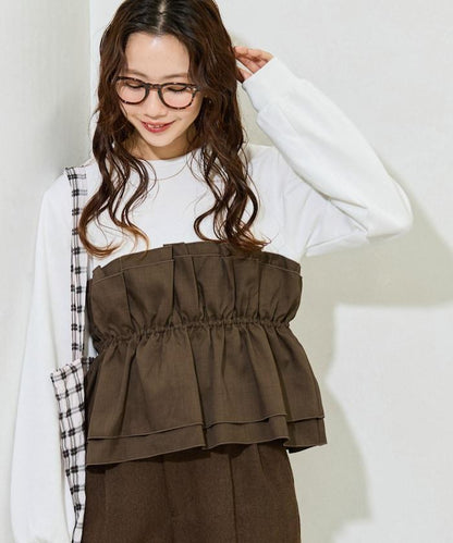 背心疊穿內襯毛圈衛衣套頭衫