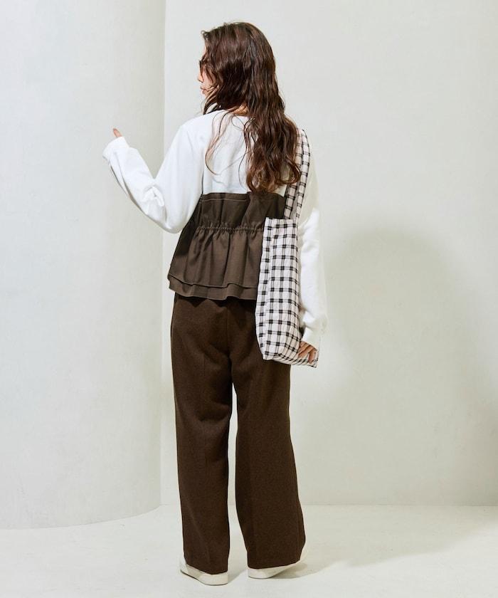 背心疊穿內襯毛圈衛衣套頭衫