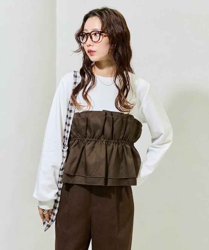 背心疊穿內襯毛圈衛衣套頭衫