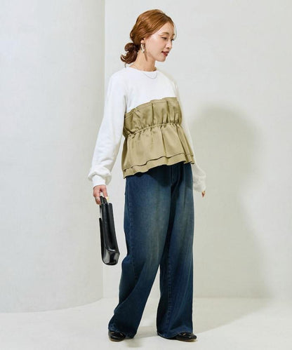 背心疊穿內襯毛圈衛衣套頭衫