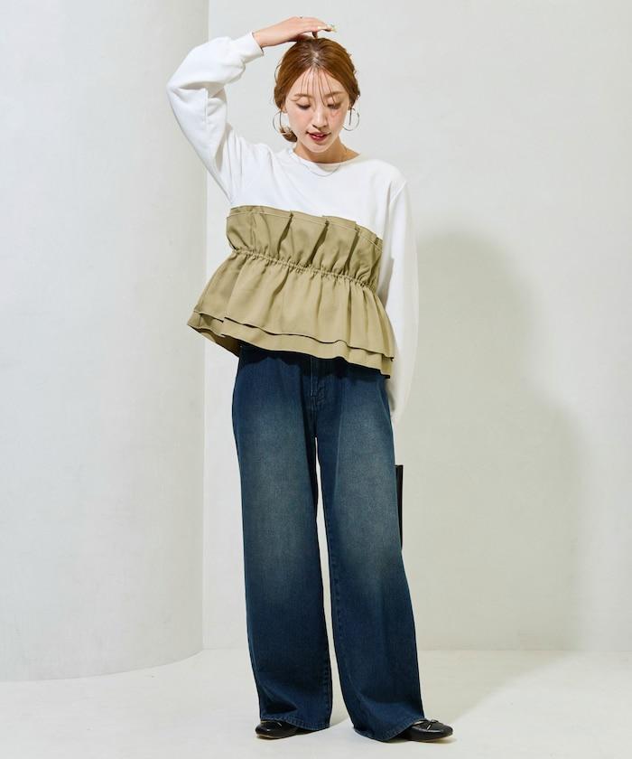 背心疊穿內襯毛圈衛衣套頭衫