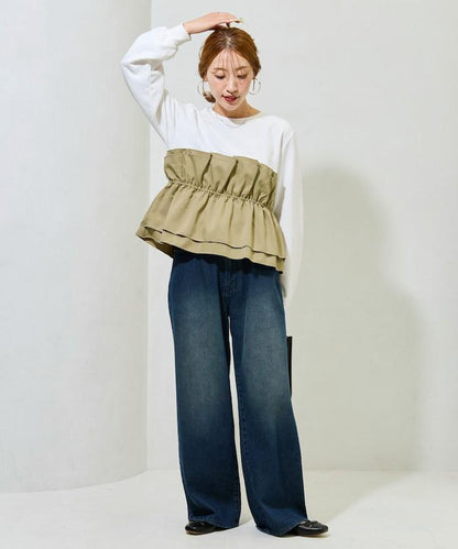 背心疊穿內襯毛圈衛衣套頭衫