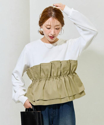 背心疊穿內襯毛圈衛衣套頭衫