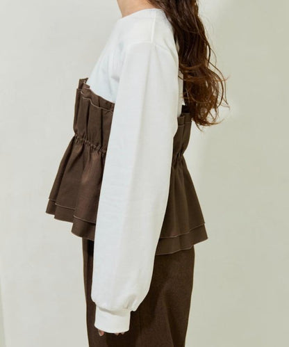 背心疊穿內襯毛圈衛衣套頭衫