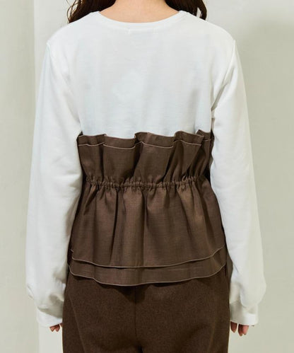 背心疊穿內襯毛圈衛衣套頭衫