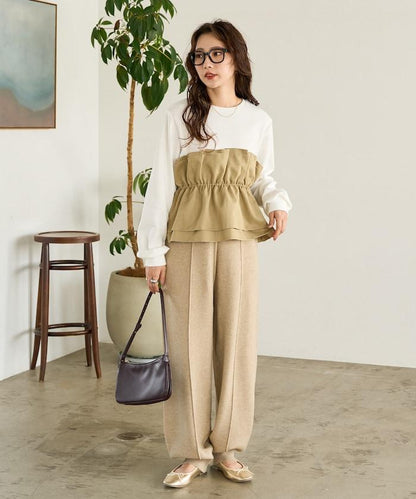 背心疊穿內襯毛圈衛衣套頭衫