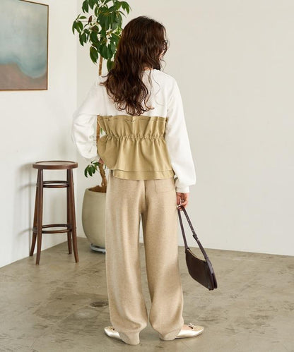 背心疊穿內襯毛圈衛衣套頭衫