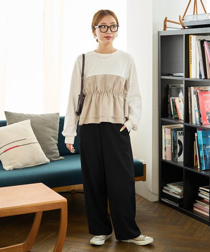 背心疊穿內襯毛圈衛衣套頭衫