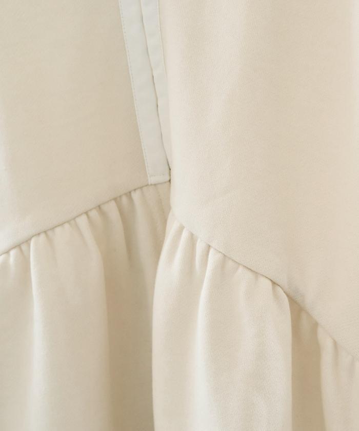 門襟開扣荷葉下襬兩穿衛衣套頭衫