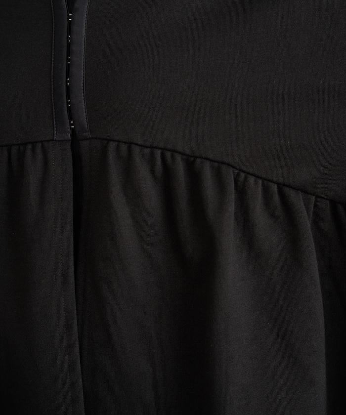 門襟開扣荷葉下襬兩穿衛衣套頭衫