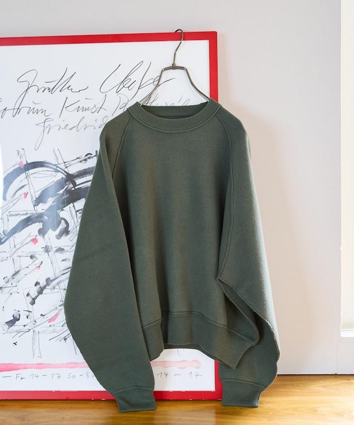 衛衣風格插肩袖短款針織套頭衫