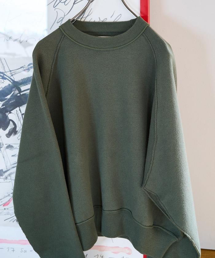 衛衣風格插肩袖短款針織套頭衫