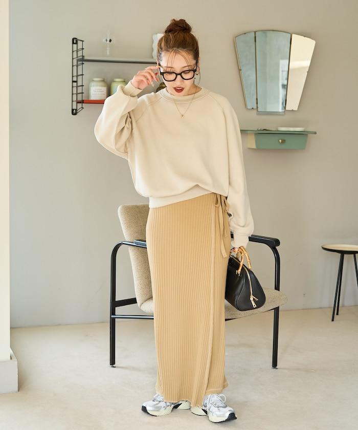 衛衣風格插肩袖短款針織套頭衫