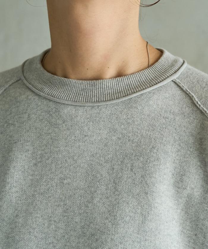 衛衣風格插肩袖短款針織套頭衫