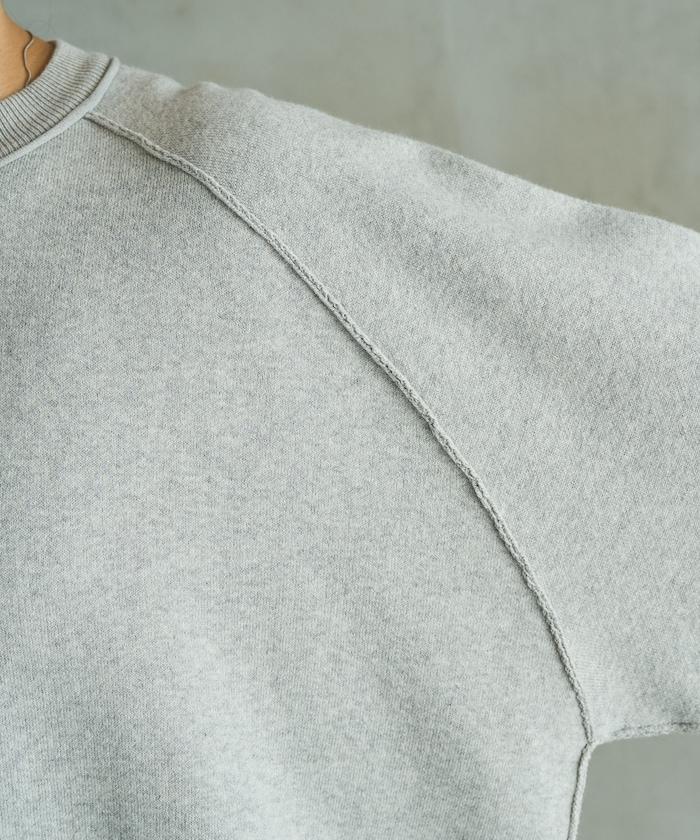 衛衣風格插肩袖短款針織套頭衫