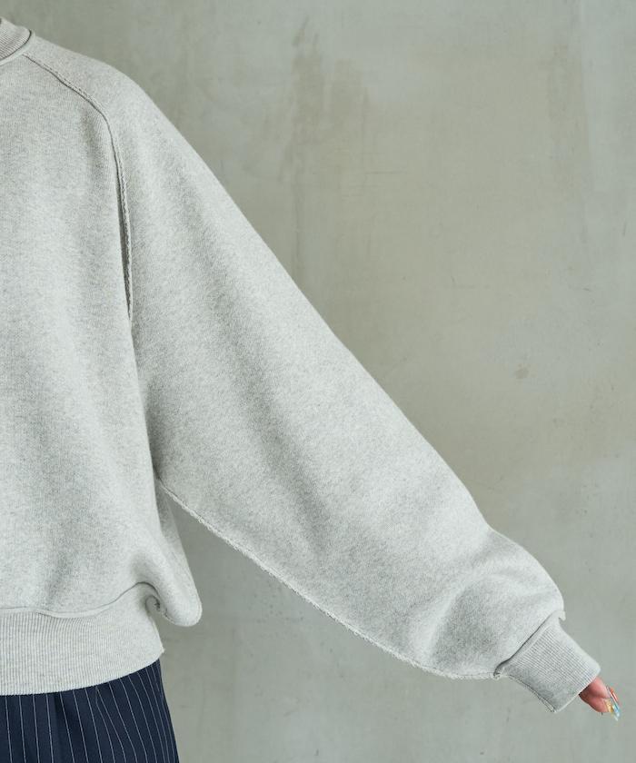 衛衣風格插肩袖短款針織套頭衫