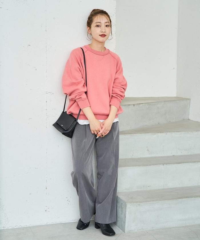 衛衣風格插肩袖短款針織套頭衫