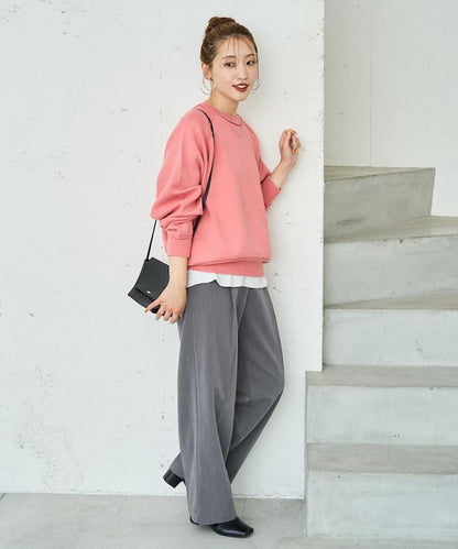 衛衣風格插肩袖短款針織套頭衫