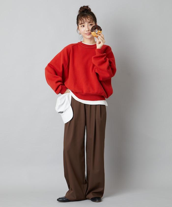 衛衣風格插肩袖短款針織套頭衫