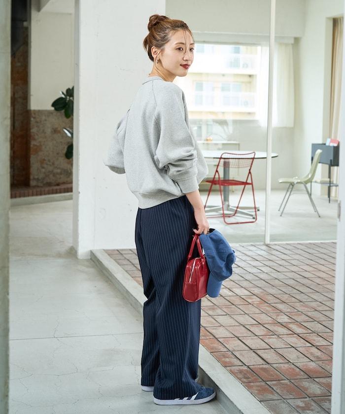 衛衣風格插肩袖短款針織套頭衫