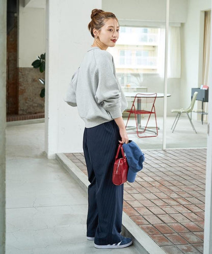 衛衣風格插肩袖短款針織套頭衫