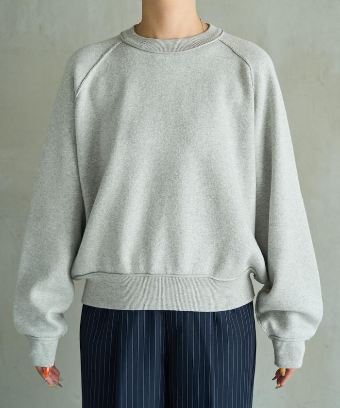 衛衣風格插肩袖短款針織套頭衫