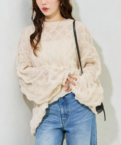 波點針織套頭衫