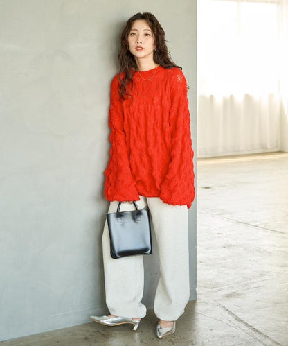 波點針織套頭衫