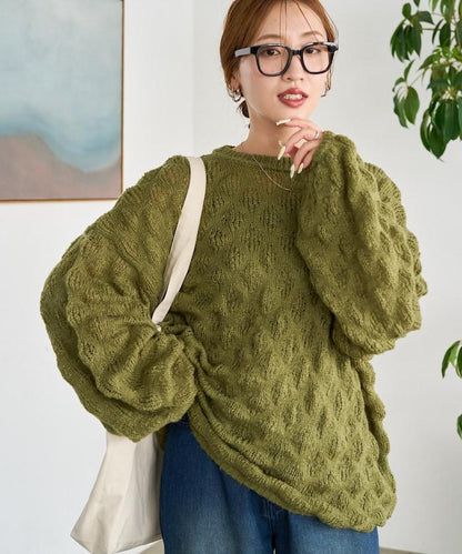 波點針織套頭衫