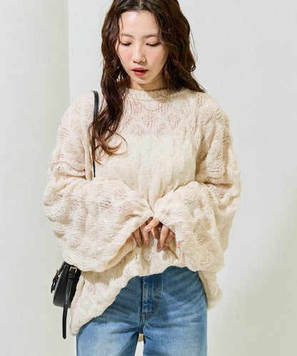 波點針織套頭衫