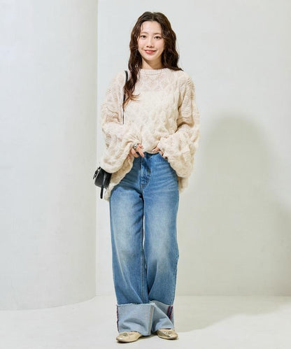 波點針織套頭衫